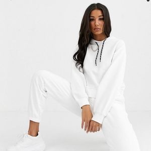 ASOS White Cropped Hoodie